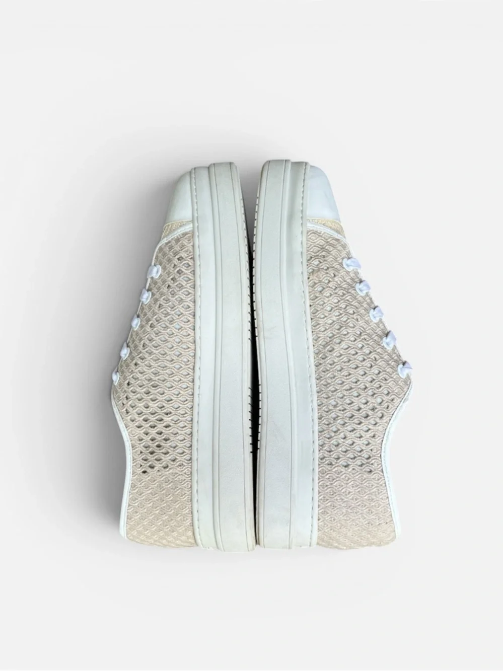 J/Slides NYC Natasha Platform Sneaker in Nude Crochet Size 10
